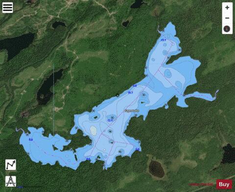 Eayrs Lake depth contour Map - i-Boating App - Satellite