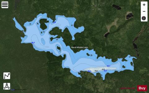 North Whalen Lake depth contour Map - i-Boating App - Satellite