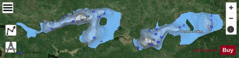 Penassen Lakes depth contour Map - i-Boating App - Satellite