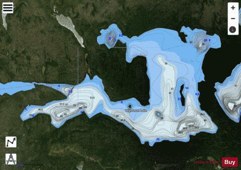 Wigwasan Lake depth contour Map - i-Boating App - Satellite