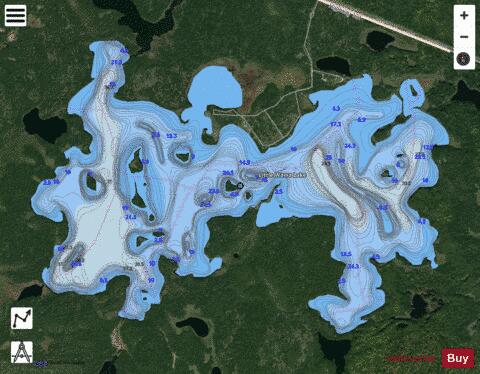 Little Wawa Lake depth contour Map - i-Boating App - Satellite