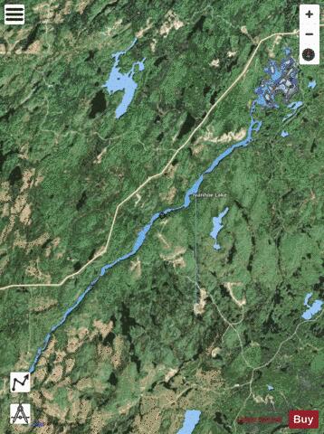 Ivanhoe Lake depth contour Map - i-Boating App - Satellite
