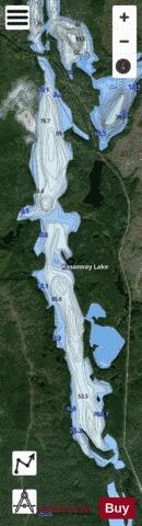 Kasasway Lake depth contour Map - i-Boating App - Satellite