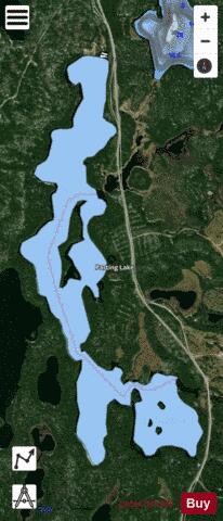 Parting Lake depth contour Map - i-Boating App - Satellite