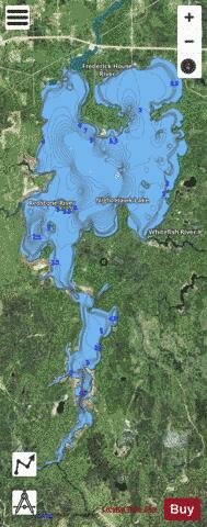 Night Hawk Lake depth contour Map - i-Boating App - Satellite