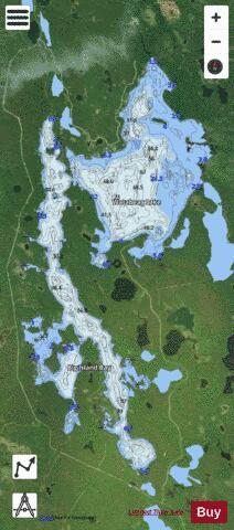 Watabeag Lake depth contour Map - i-Boating App - Satellite