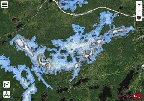 Kabenung Lake depth contour Map - i-Boating App - Satellite