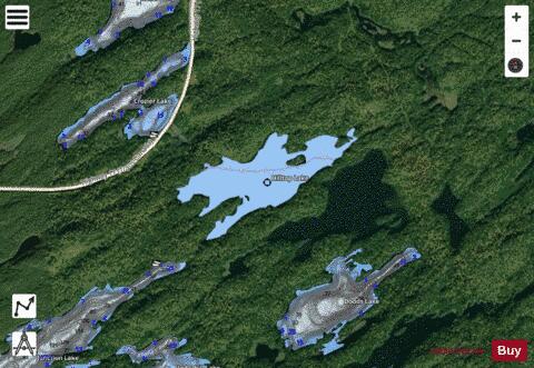 Hilltop Lake depth contour Map - i-Boating App - Satellite