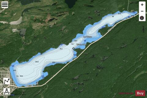 Wawa Lake (lac Wawa) depth contour Map - i-Boating App - Satellite