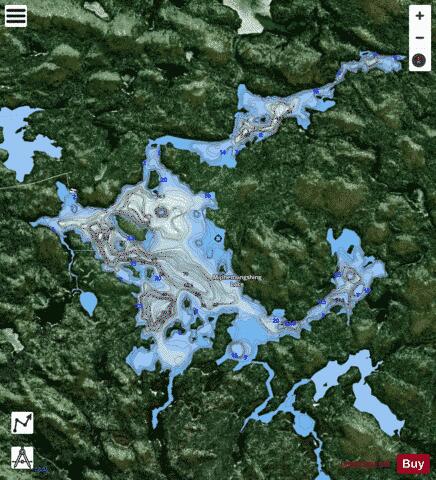 Mijinemungshing Lake depth contour Map - i-Boating App - Satellite