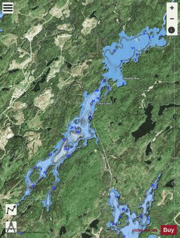 Oba Lake depth contour Map - i-Boating App - Satellite