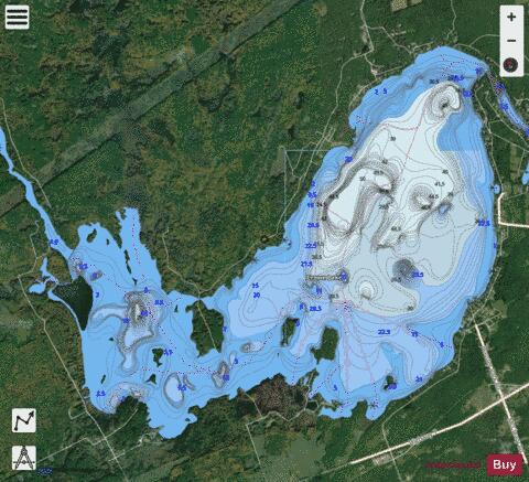 Crowe Lake depth contour Map - i-Boating App - Satellite