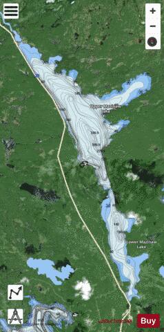 Upper Mazinaw Lake depth contour Map - i-Boating App - Satellite