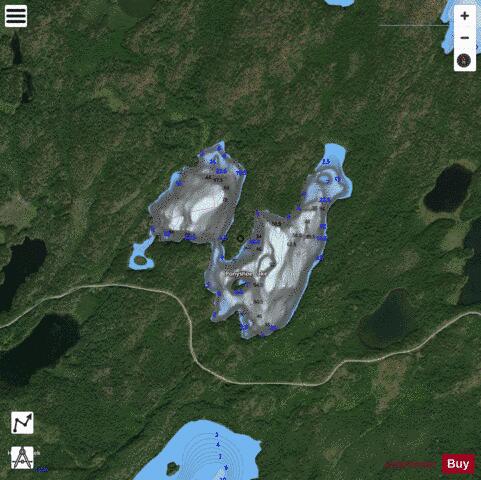 Ponyshoe Lake depth contour Map - i-Boating App - Satellite