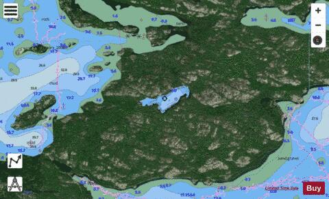 Badgeley Lake depth contour Map - i-Boating App - Satellite