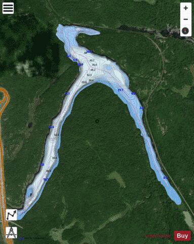Lovering Lake depth contour Map - i-Boating App - Satellite