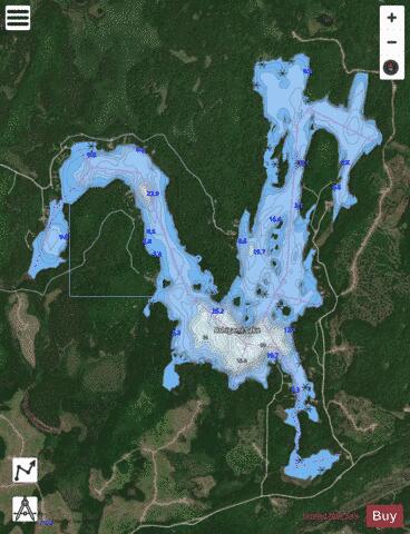 Ashigami Lake depth contour Map - i-Boating App - Satellite