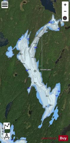 Donald Lake depth contour Map - i-Boating App - Satellite