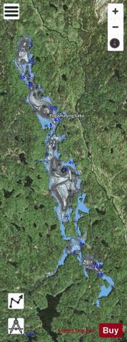 Pogamasing Lake depth contour Map - i-Boating App - Satellite