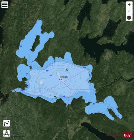 Fog Lake depth contour Map - i-Boating App - Satellite