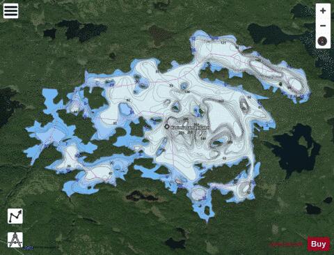 Katimiagamak Lake depth contour Map - i-Boating App - Satellite