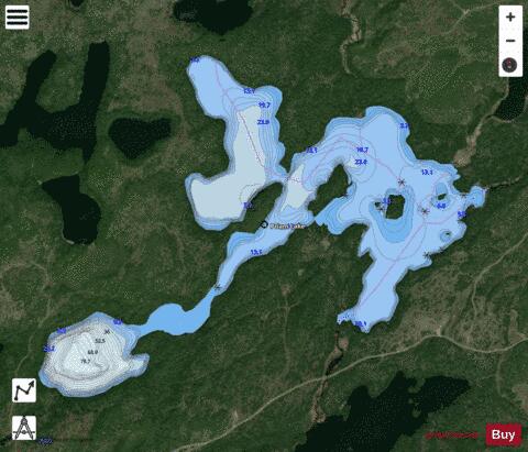 Priam Lake depth contour Map - i-Boating App - Satellite