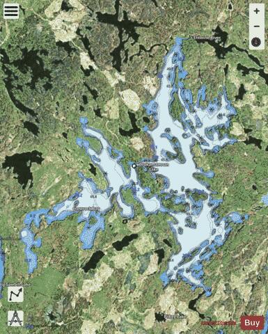 Otukamamoan Lake depth contour Map - i-Boating App - Satellite