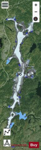 Heron Lake depth contour Map - i-Boating App - Satellite