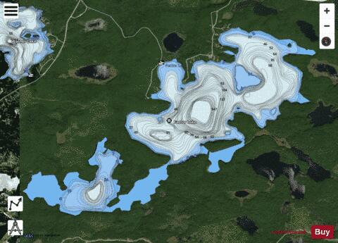 Factor Lake depth contour Map - i-Boating App - Satellite