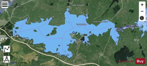 Turtle lake depth contour Map - i-Boating App - Satellite