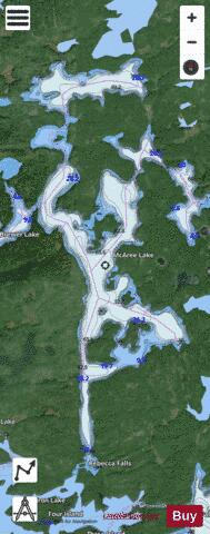 McAree Lake depth contour Map - i-Boating App - Satellite