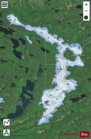 Whiskey Lake depth contour Map - i-Boating App - Satellite