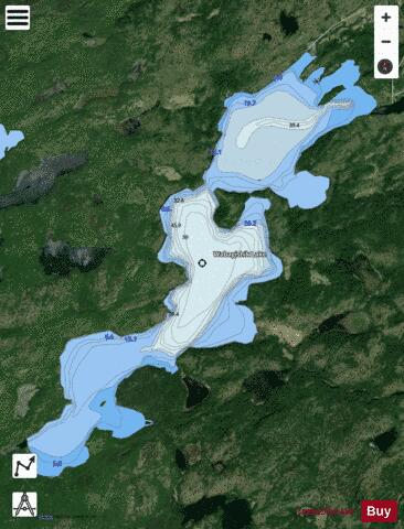 Wabagishik Lake depth contour Map - i-Boating App - Satellite