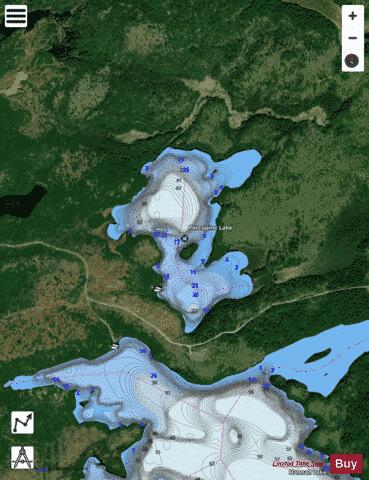 Porcupine Lake depth contour Map - i-Boating App - Satellite
