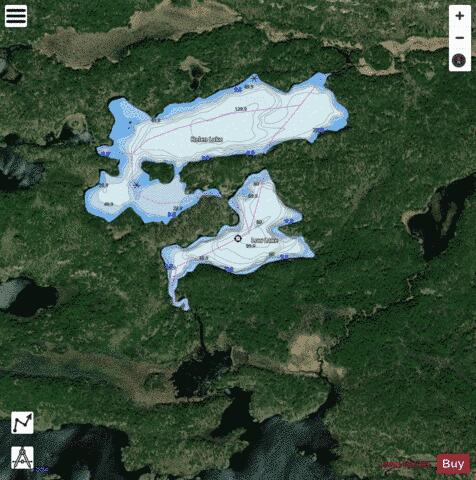 Low Lake depth contour Map - i-Boating App - Satellite