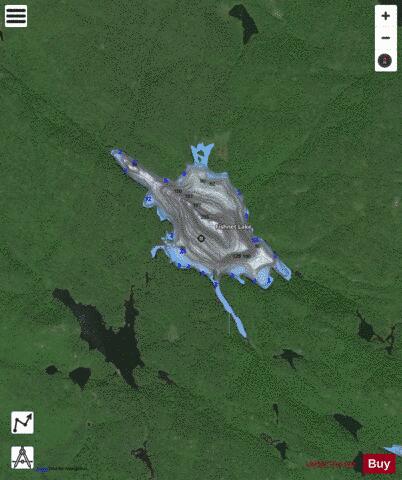 Fishnet Lake depth contour Map - i-Boating App - Satellite