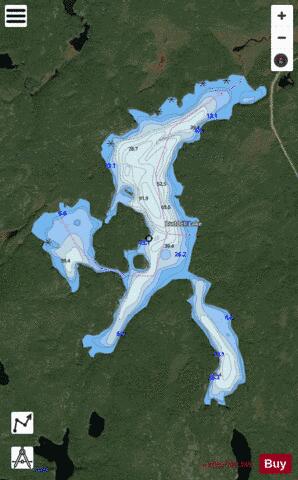 Buddell Lake depth contour Map - i-Boating App - Satellite