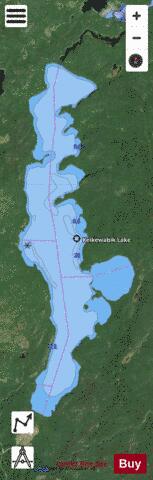 Keikewabik Lake depth contour Map - i-Boating App - Satellite
