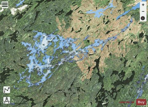 Miniss Lake depth contour Map - i-Boating App - Satellite