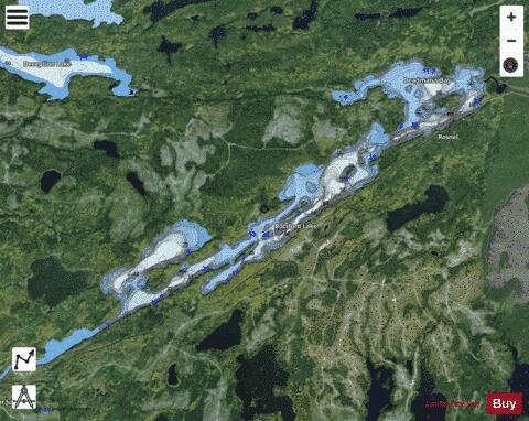 Botsford Lake depth contour Map - i-Boating App - Satellite
