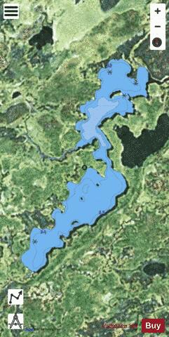 Weagamow Lake depth contour Map - i-Boating App - Satellite