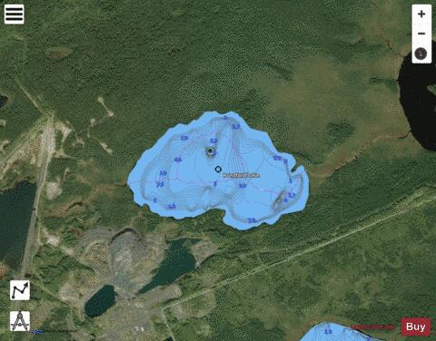 Ponsford Lake depth contour Map - i-Boating App - Satellite