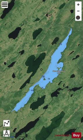 Nemeigusabins Lake depth contour Map - i-Boating App - Satellite
