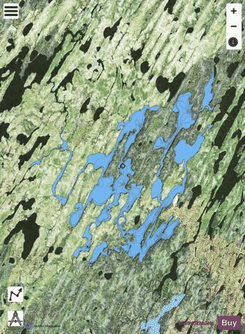 Long Dog Lake depth contour Map - i-Boating App - Satellite