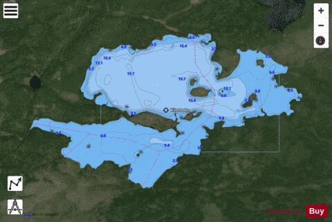 Pilot Lake depth contour Map - i-Boating App - Satellite