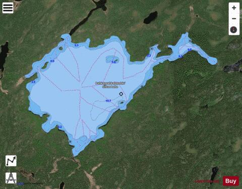 Silcox Lake depth contour Map - i-Boating App - Satellite