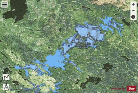 Barton Lake depth contour Map - i-Boating App - Satellite