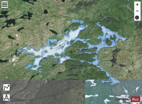 Warwick Lake depth contour Map - i-Boating App - Satellite
