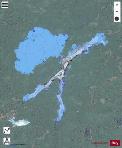 Odlum Lake depth contour Map - i-Boating App - Satellite