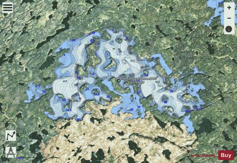 Cairns Lake depth contour Map - i-Boating App - Satellite